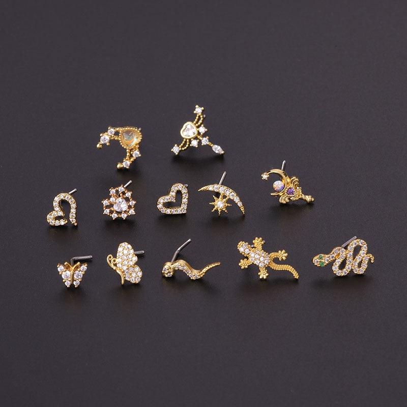 1PC New Fashion L Shaped Nose Studs Piercing Stainless Steel Flower Cubic Zirconia Nostril Screw Nose Rings Hoop L Shaped Nose Studs Stainless Steel Nose Ring Piercing Nose Stud Rings Screw Piercing Jewelry  Hoop Tragus Cartilage Nose Ring