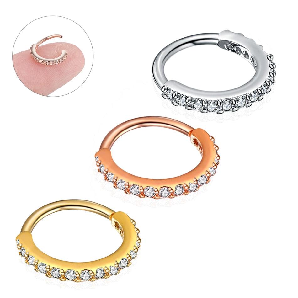 1PC Piercings Septum Hinged Segment Earring Hoop Stainless Steel with Cartilage Earrings  Piercings Nose Ring Nostril Tragus Helix Earrings Cartilage Earring Septum Nose Ring Hoop Piercing Helix Earrings Conch Rook Piercings Body Jewelry