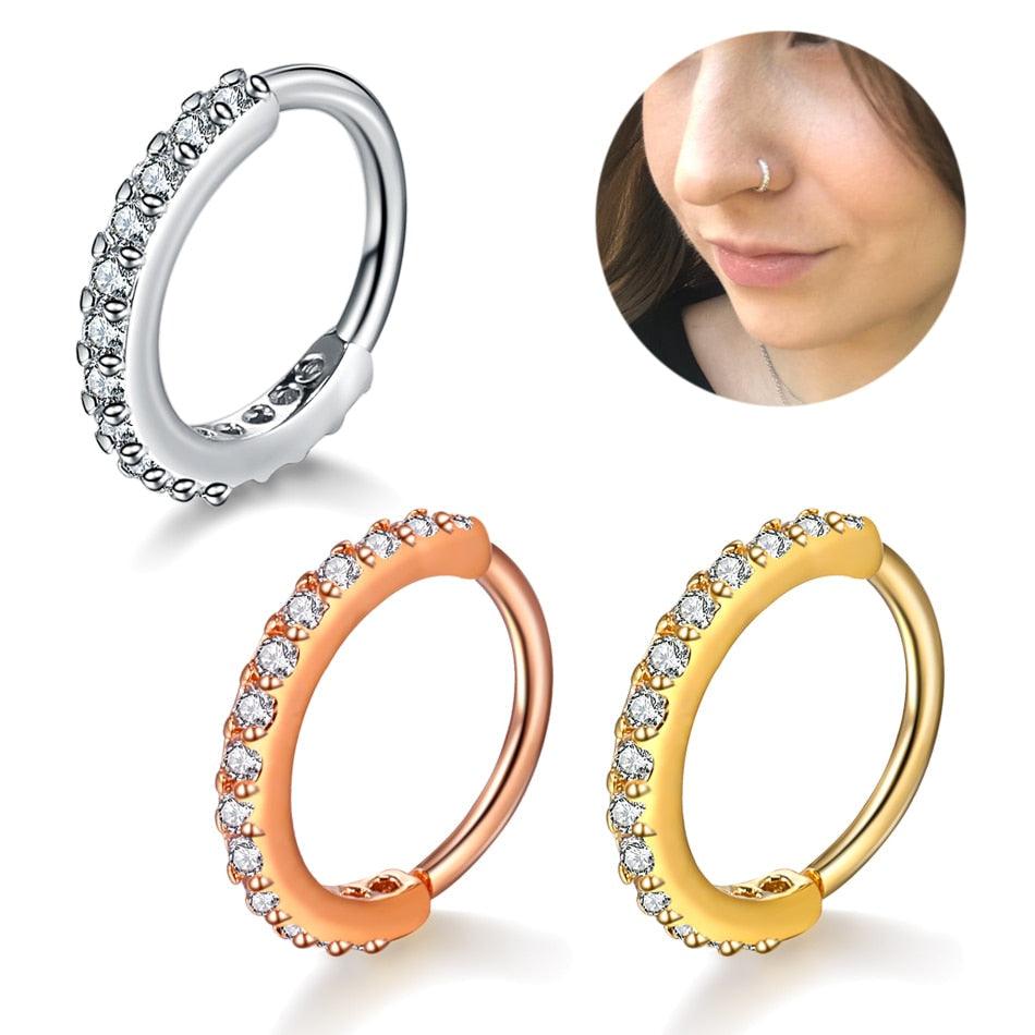 1PC Piercings Septum Hinged Segment Earring Hoop Stainless Steel with Cartilage Earrings  Piercings Nose Ring Nostril Tragus Helix Earrings Cartilage Earring Septum Nose Ring Hoop Piercing Helix Earrings Conch Rook Piercings Body Jewelry