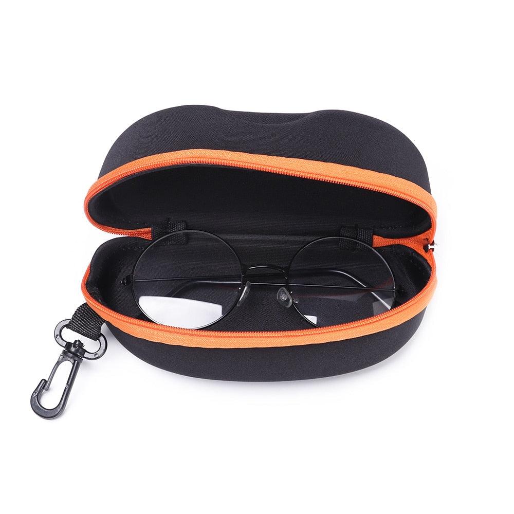 1PC Portable Carabiner EVA Eye Glasses Sunglasses Hard Case Zipper Eyeglasses Protector Box Holder Zipper Protect Case With Clip Fit For Safety Glasses 3D Glasses And Reading Glasses