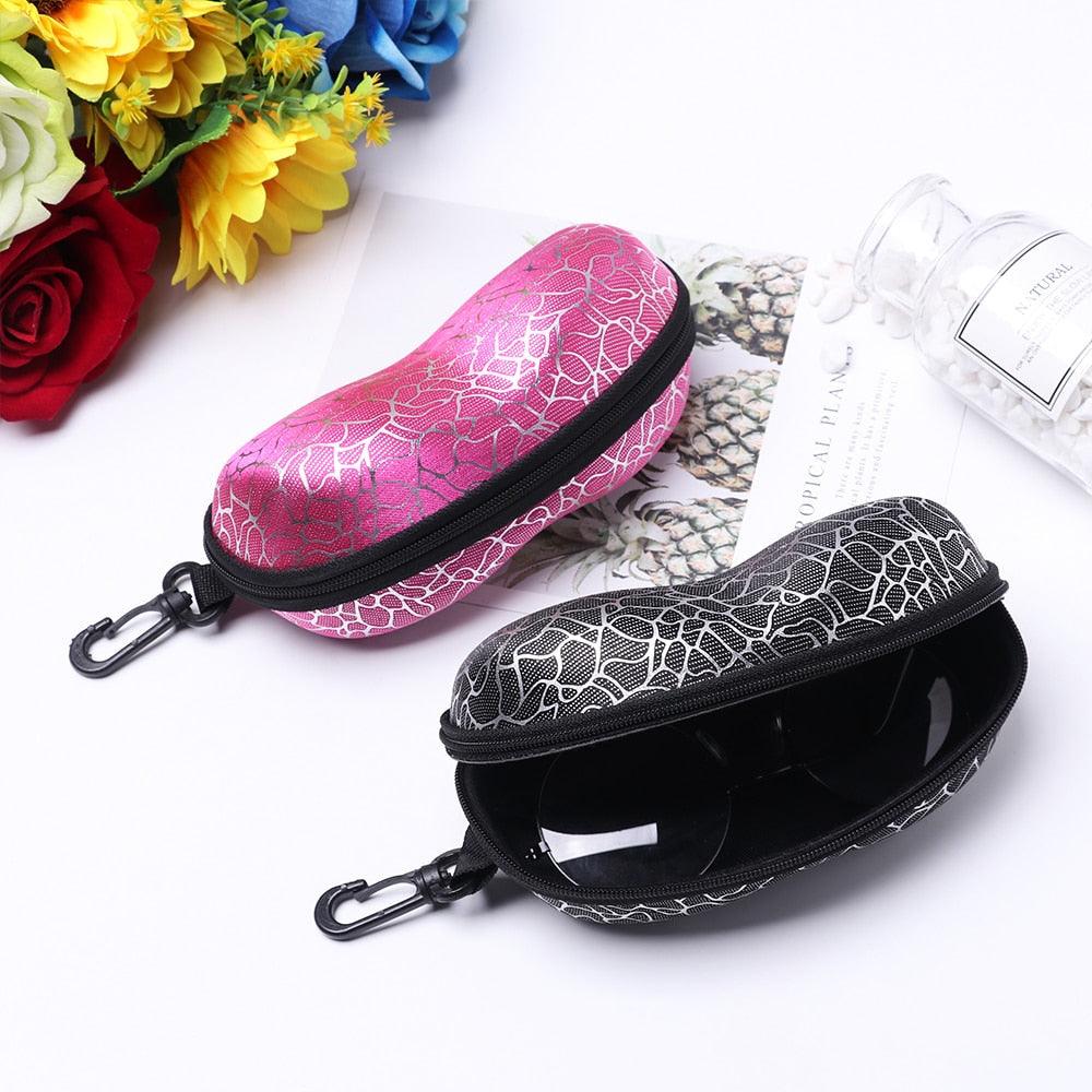 1PC Portable Peanut Stone Shape EVA Sunglasses Box Zipper Closure Eye Glasses Protective Case Holder Eyewear Travel Zipper Eyeglasses Frame Glasses Case Hook For Mens And Womens