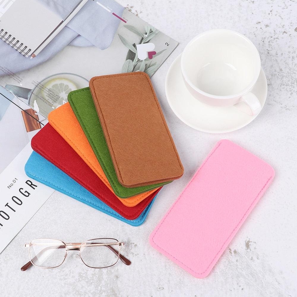 1Pc Portable Soft Wool Felt Cloth Glasses Case Bag Multifunctional Sunglasses Case Fashion Zipper Eyeglasses Pouch Soft Felt Slip In Pouch Simple Case For Sunglasses