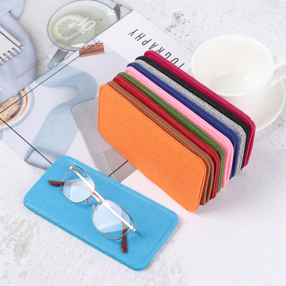 1Pc Portable Soft Wool Felt Cloth Glasses Case Bag Multifunctional Sunglasses Case Fashion Zipper Eyeglasses Pouch Soft Felt Slip In Pouch Simple Case For Sunglasses