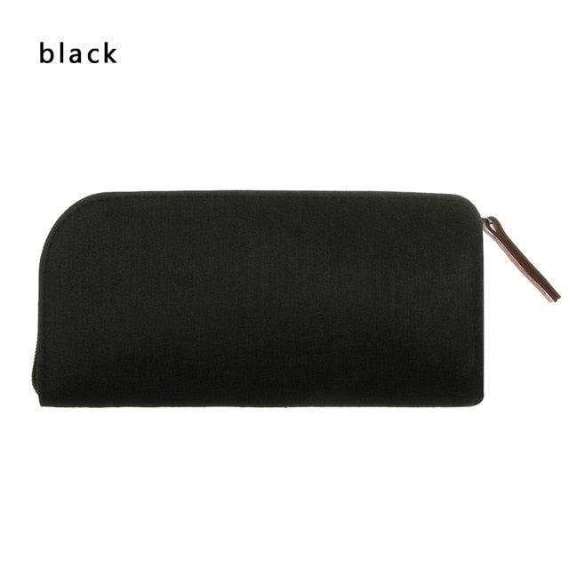 1Pc Portable Soft Wool Felt Cloth Glasses Case Bag Multifunctional Sunglasses Case Fashion Zipper Eyeglasses Pouch Soft Felt Slip In Pouch Simple Case For Sunglasses