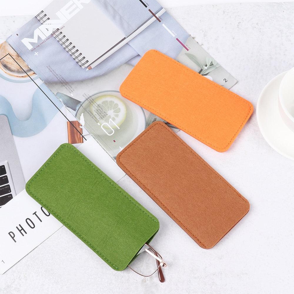 1Pc Portable Soft Wool Felt Cloth Glasses Case Bag Multifunctional Sunglasses Case Fashion Zipper Eyeglasses Pouch Soft Felt Slip In Pouch Simple Case For Sunglasses