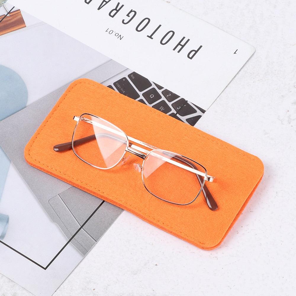 1Pc Portable Soft Wool Felt Cloth Glasses Case Bag Multifunctional Sunglasses Case Fashion Zipper Eyeglasses Pouch Soft Felt Slip In Pouch Simple Case For Sunglasses