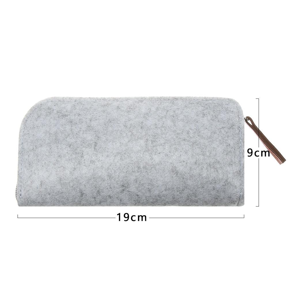 1Pc Portable Soft Wool Felt Cloth Glasses Case Bag Multifunctional Sunglasses Case Fashion Zipper Eyeglasses Pouch Soft Felt Slip In Pouch Simple Case For Sunglasses