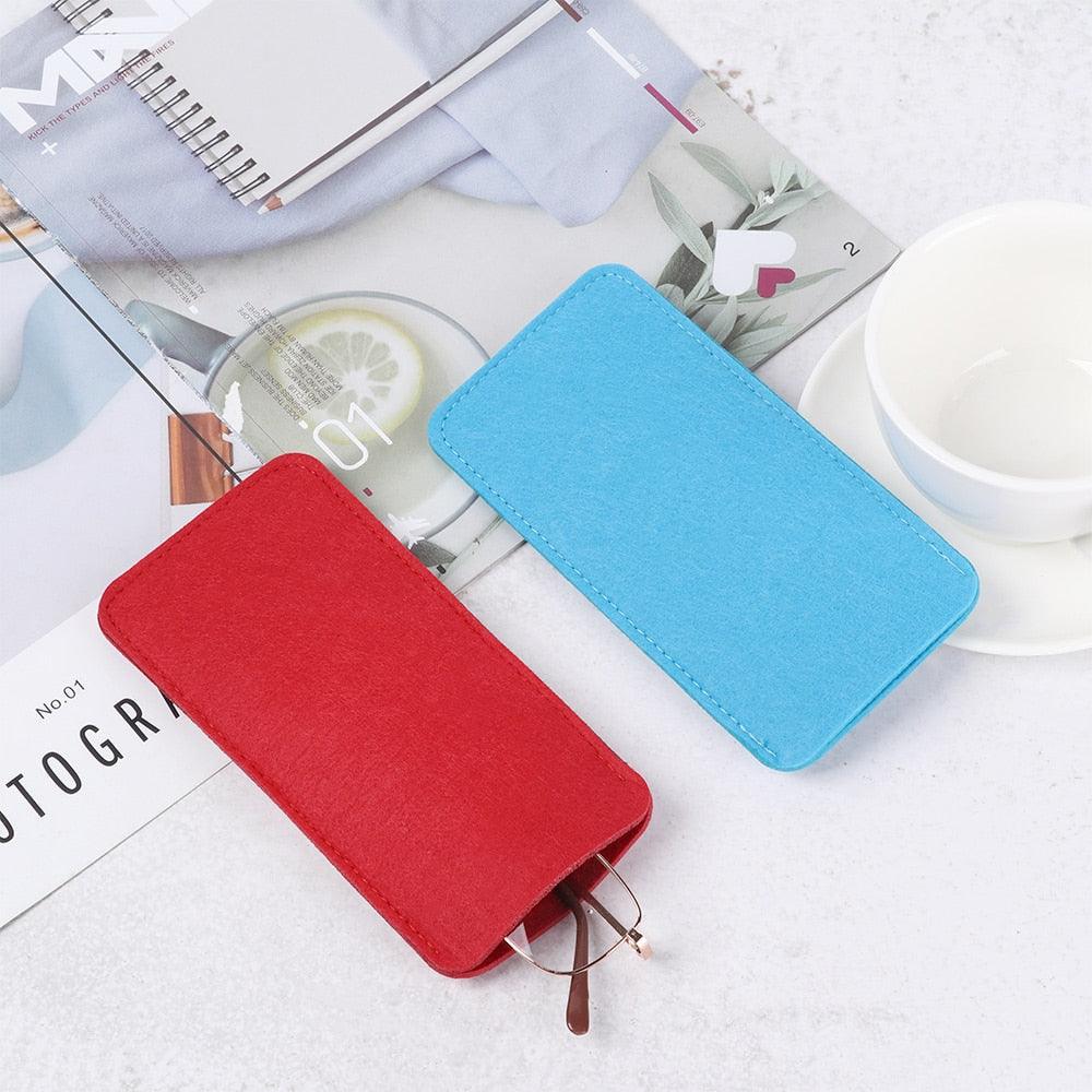 1Pc Portable Soft Wool Felt Cloth Glasses Case Bag Multifunctional Sunglasses Case Fashion Zipper Eyeglasses Pouch Soft Felt Slip In Pouch Simple Case For Sunglasses