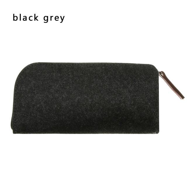 1Pc Portable Soft Wool Felt Cloth Glasses Case Bag Multifunctional Sunglasses Case Fashion Zipper Eyeglasses Pouch Soft Felt Slip In Pouch Simple Case For Sunglasses