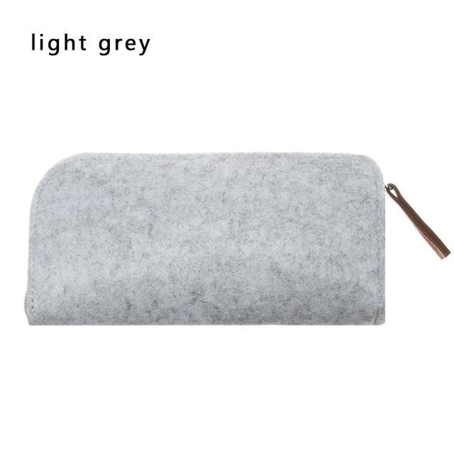 1Pc Portable Soft Wool Felt Cloth Glasses Case Bag Multifunctional Sunglasses Case Fashion Zipper Eyeglasses Pouch Soft Felt Slip In Pouch Simple Case For Sunglasses