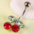 1Pc Stainless Steel Rhinestone Red Cherry Navel Belly Button Barbell Ring Body Piercing Stainless Steel Body Jewelry Belly Button Rings for Women Red Rose Belly Ring Belly Button Rings for Women Navel Rings  Belly Button Rings