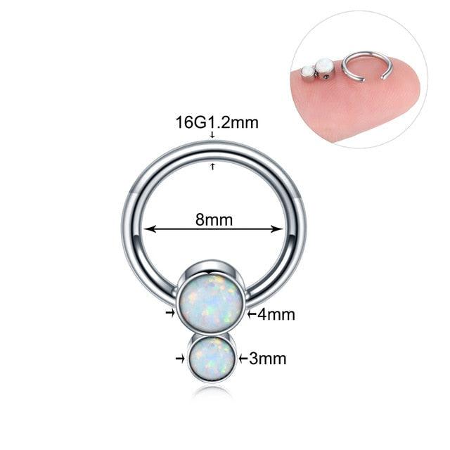 1PC Steel Opal Ear Cartilage Tragus Helix Clicker Nose Septum Rings Barbell Helix Piecing Cartilage Earring Lip Eyebrow Belly CBR Piercings Belly Button Ring Piercing Body Jewelry Nightclub Dance Stainless Steel Earrings Body Jewelry