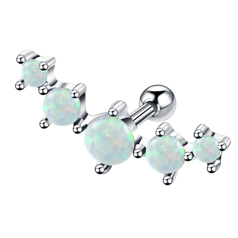 1PC Steel Opal Ear Cartilage Tragus Helix Clicker Nose Septum Rings Barbell Helix Piecing Cartilage Earring Lip Eyebrow Belly CBR Piercings Belly Button Ring Piercing Body Jewelry Nightclub Dance Stainless Steel Earrings Body Jewelry