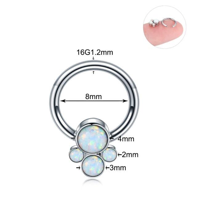 1PC Steel Opal Ear Cartilage Tragus Helix Clicker Nose Septum Rings Barbell Helix Piecing Cartilage Earring Lip Eyebrow Belly CBR Piercings Belly Button Ring Piercing Body Jewelry Nightclub Dance Stainless Steel Earrings Body Jewelry