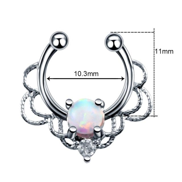 1PC Steel Opal Ear Cartilage Tragus Helix Clicker Nose Septum Rings Barbell Helix Piecing Cartilage Earring Lip Eyebrow Belly CBR Piercings Belly Button Ring Piercing Body Jewelry Nightclub Dance Stainless Steel Earrings Body Jewelry