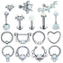 1PC Steel Opal Ear Cartilage Tragus Helix Clicker Nose Septum Rings Barbell Helix Piecing Cartilage Earring Lip Eyebrow Belly CBR Piercings Belly Button Ring Piercing Body Jewelry Nightclub Dance Stainless Steel Earrings Body Jewelry