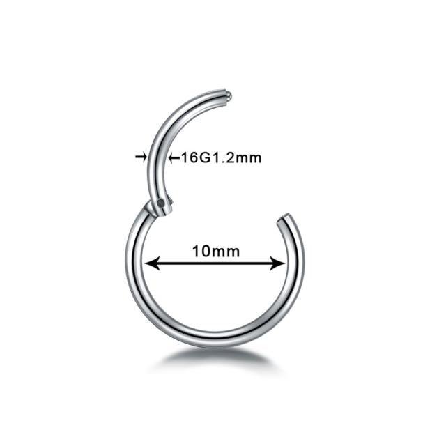 1PC Titanium Steel Black Seamless Hinged Nose Hoop Septum Clicker Piercings  Lip Labret Ring Ear Cartilage Tragus Steel Hinged Clicker Circle ring Piercing Nose Ring Hoop Lip Ear Ring Body Jewelry Piercing Clip Sexy Jewelry