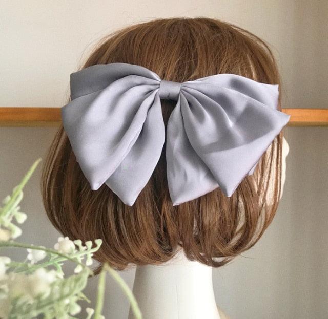 1PC Winter Velvet Bowknot Hair Clips Hand Tie Large Pigtail Bows Hairpin For Women Girls Satin Temperament Elegant Fashion Hairgrips Accessories For Party