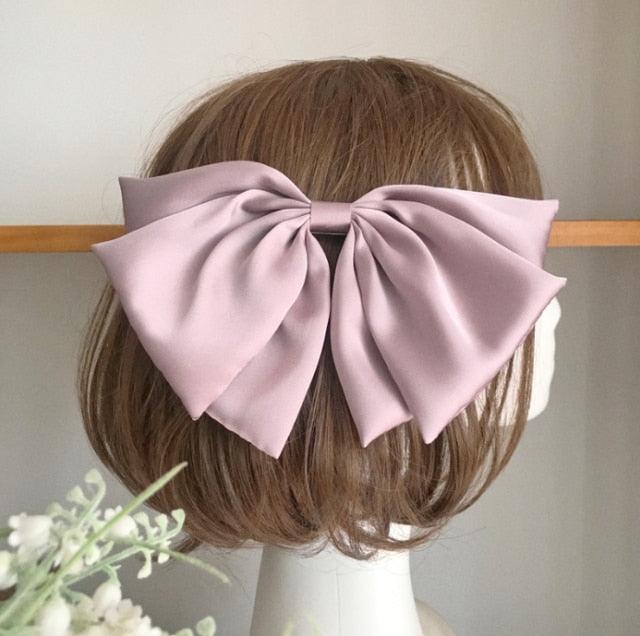 1PC Winter Velvet Bowknot Hair Clips Hand Tie Large Pigtail Bows Hairpin For Women Girls Satin Temperament Elegant Fashion Hairgrips Accessories For Party