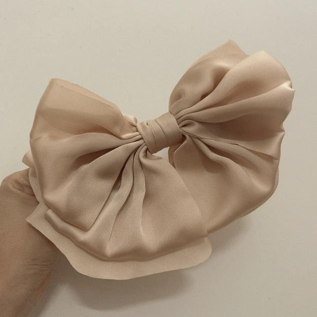 1PC Winter Velvet Bowknot Hair Clips Hand Tie Large Pigtail Bows Hairpin For Women Girls Satin Temperament Elegant Fashion Hairgrips Accessories For Party