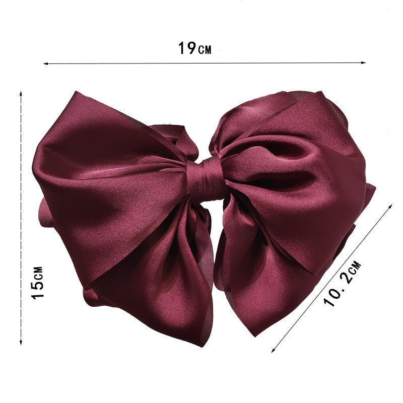 1PC Winter Velvet Bowknot Hair Clips Hand Tie Large Pigtail Bows Hairpin For Women Girls Satin Temperament Elegant Fashion Hairgrips Accessories For Party