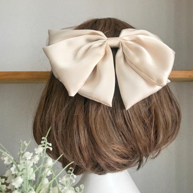 1PC Winter Velvet Bowknot Hair Clips Hand Tie Large Pigtail Bows Hairpin For Women Girls Satin Temperament Elegant Fashion Hairgrips Accessories For Party