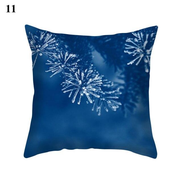 1Pcs Blue Pattern Cushion Cover Polyester Pillowcase Decorative Navy Blue White Pillow Covers Pillow Case Blue Home Bedroom Sofa Decor Pillow Cover