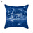 1Pcs Blue Pattern Cushion Cover Polyester Pillowcase Decorative Navy Blue White Pillow Covers Pillow Case Blue Home Bedroom Sofa Decor Pillow Cover