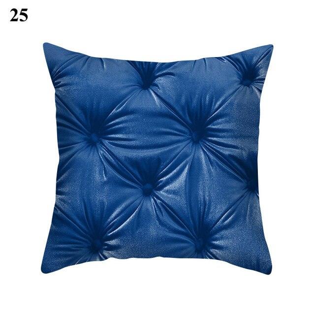 1Pcs Blue Pattern Cushion Cover Polyester Pillowcase Decorative Navy Blue White Pillow Covers Pillow Case Blue Home Bedroom Sofa Decor Pillow Cover