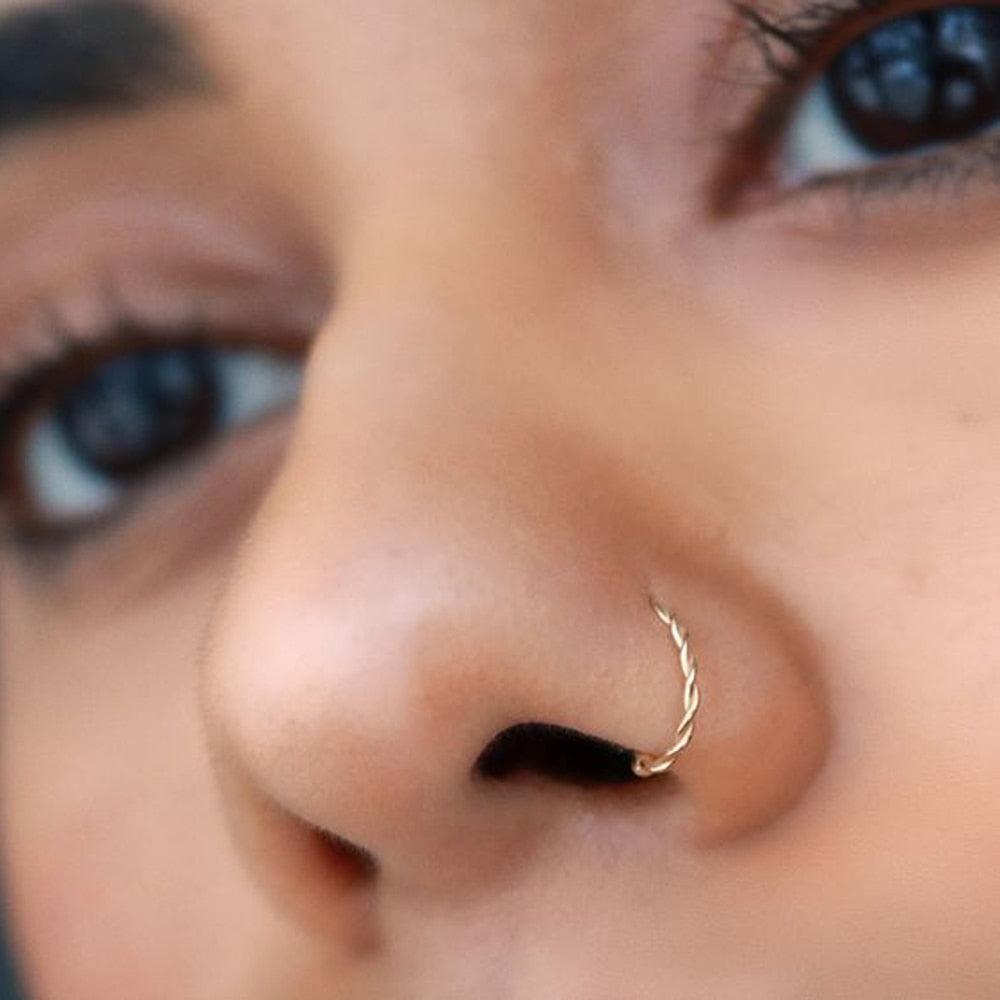 1Pcs C Shaped Fake Nose Ring Hoop Septum Rings Twist U Shape Nose Piercing Fake Piercing Jewelry Faux Piercing Products Fashion Surgical Steel Nose Hoop Nose Ring Stud Punk Style  Nose Ring Hoops  Body Piercing Ear Piercing Body Piercing Jewelry