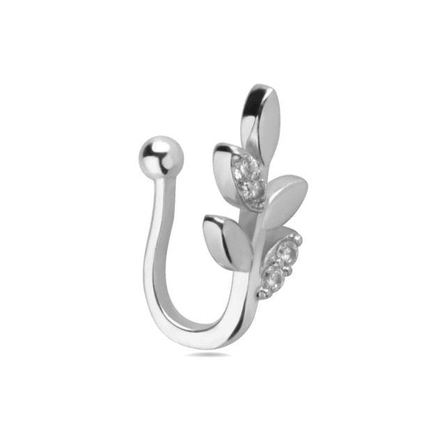 1Pcs Creative Rabbit Nose Ring Charm Crystal Metal Fake Piercing Nose Cuff Clip Brand Design Bunny Nose Non Pierced Without Hole Nose Ring Clip On Nose Hoop Ring Stainless Steel Non-Piercing Fake Piercings Ear Cuff Tragus Earrings Ring Earrings Jewelry