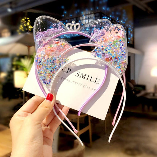 1Pcs Cute Cat Ears Headband Baby Girls Hairband Korean Children Princess Kids Gift Hair Band Props Party Girls Gorgeous Hair Accessories For Women