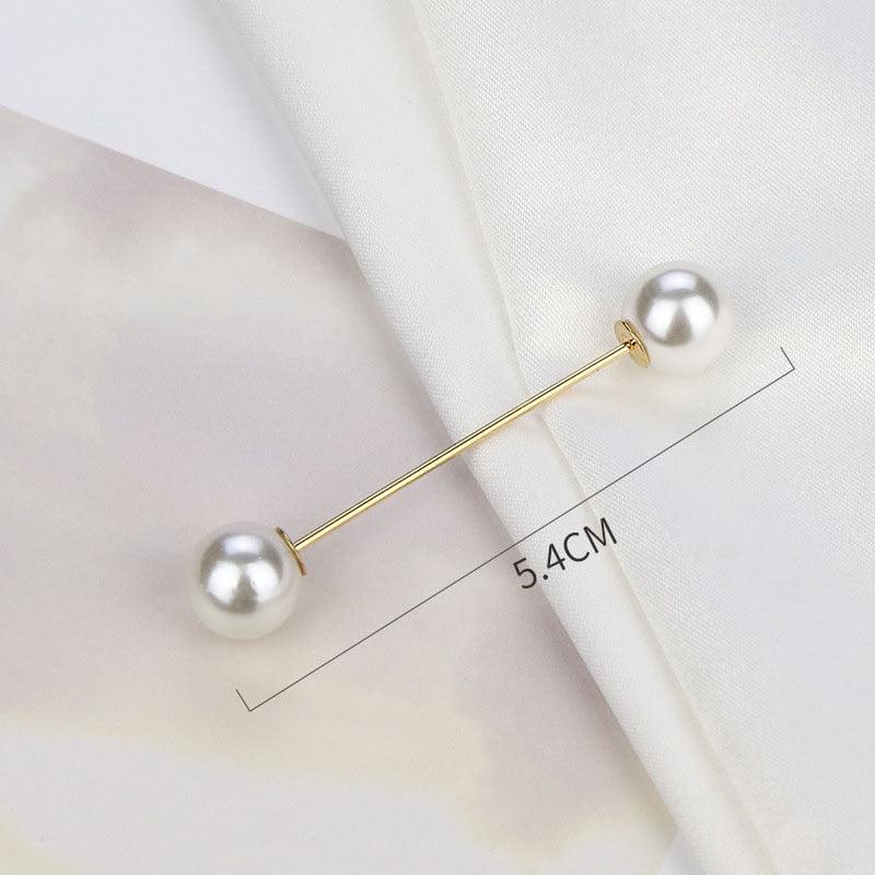 1pcs Fashion Pearl Fixed Strap Charm Safety Pin Sweater Cardigan Clip Brooches Rhinestone Metal Jewelry Sweater Shawl Clips Faux Crystal and Pearl Pins for Fixing on Sweaters