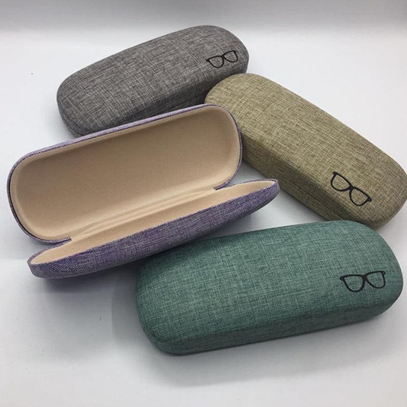 1Pcs Glasses Protective Hard Fresh Style Eye Glasses Case Glasses Pocket Reading Eyewear Portable Sunglasses Hard Shell Eyeglasses Case Protector Linen Fabrics Large Glasses Case Concise