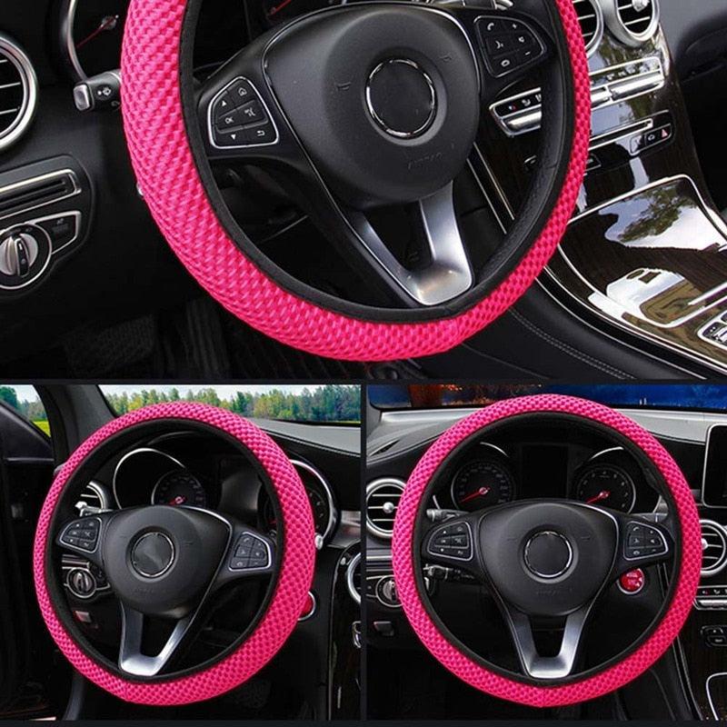 1Pcs Ice Silk Steering Wheel Cover Non-Slip Car Wheel Cover Protector Breathable Microfiber Universal For Leather Viscose, Breathable, Anti-Slip Steering Wheel Cover Wear-resistant Anti-slip Car Accessories Black Red Rose Gray Beige Purple - ALLURELATION - 553, Accessories, Anti-Slip Steering Wheel, Breathable Anti-Slip Steering Wheel, car, Car Accessories, Car Gadgets, Car Steering Wheel, Slip Steering Wheel Cover, Sparkling Car Steering Wheel, Steering Wheel, Steering Wheel Cover - Stevvex.com