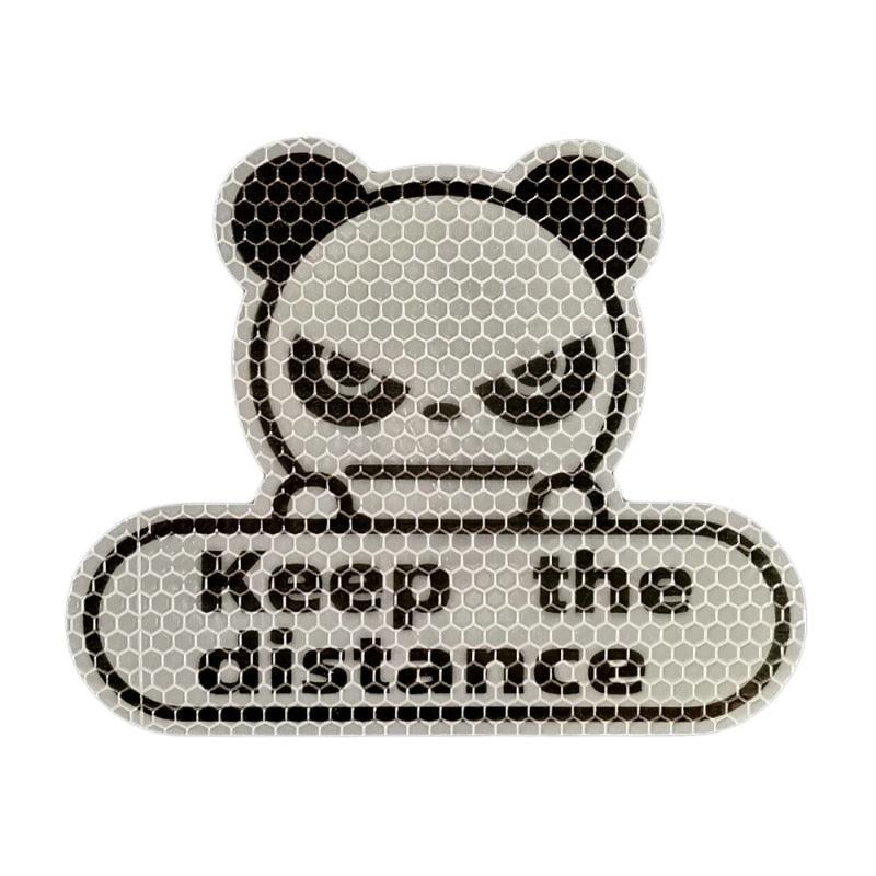 1pcs Keep Distance Reflective Stickers Panda Stickers Fluorescent Yellow Green Hexagon Honeycomb Keep Distance Decal Cartoon Car Decoration Stickers Reflective Stickers Tape Conspicuity Safety Caution Warning Sticker