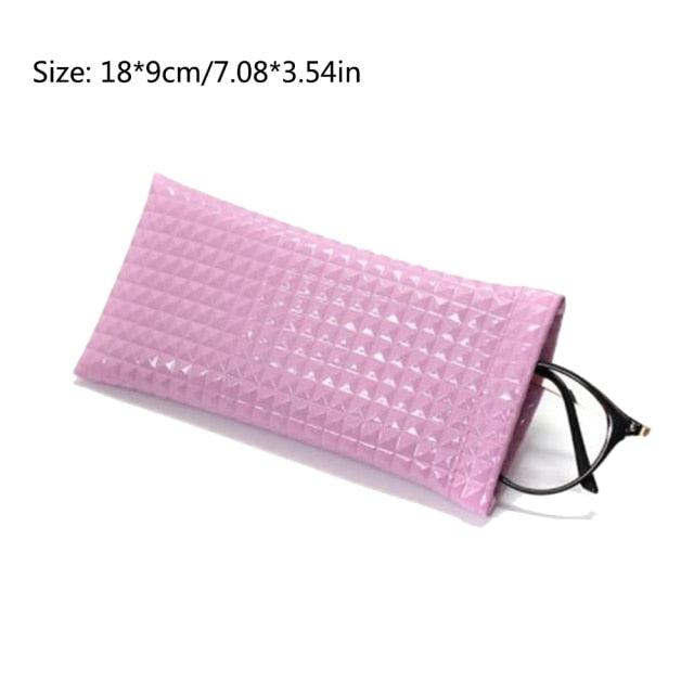 1pcs New Fashionable Sunglasses Bag Leather Glass Case Pouch Mobile Phone Wallet Storege Case Portable Glasses Organizer Pouch Bags Soft PU Leather Glasses Bag