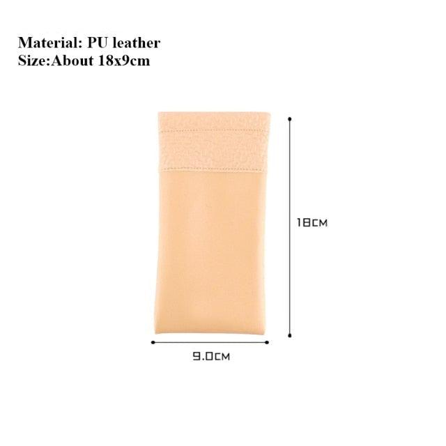 1pcs New Fashionable Sunglasses Bag Leather Glass Case Pouch Mobile Phone Wallet Storege Case Portable Glasses Organizer Pouch Bags Soft PU Leather Glasses Bag