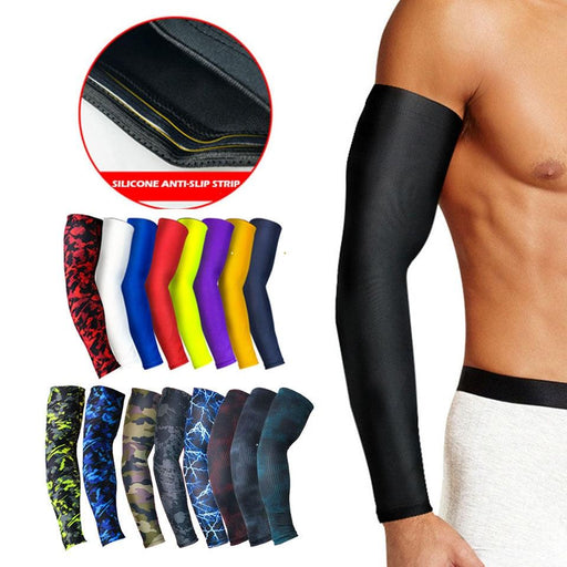 1Pcs Professional Sports Elastic Arm Guard Compression Arm Sleeves For Bike Motorcycle Basketball Volleyball Arm Sleeves Armband Sport Elbow Pads Arm Warmers Outdoor Workout Arm Cover