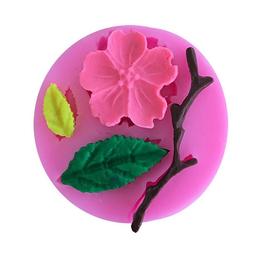 1pcs Silicone Flower Mold Peach Blossom Shape Mold Fondant Patisserie Candy Bar Mould Cake Mold Decoration Kitchen Baking Accessories Peach Blossom Shape Fondant Molds Silicone Baking Mold