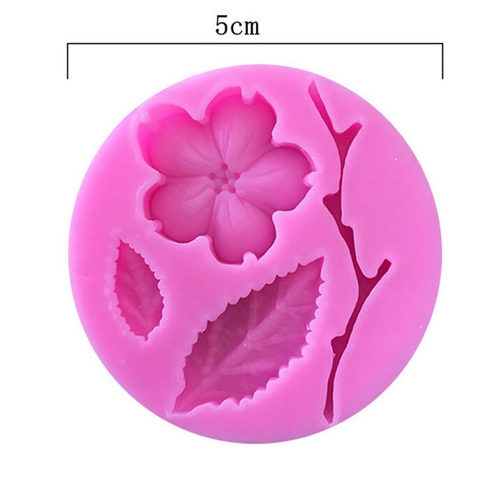 1pcs Silicone Flower Mold Peach Blossom Shape Mold Fondant Patisserie Candy Bar Mould Cake Mold Decoration Kitchen Baking Accessories Peach Blossom Shape Fondant Molds Silicone Baking Mold