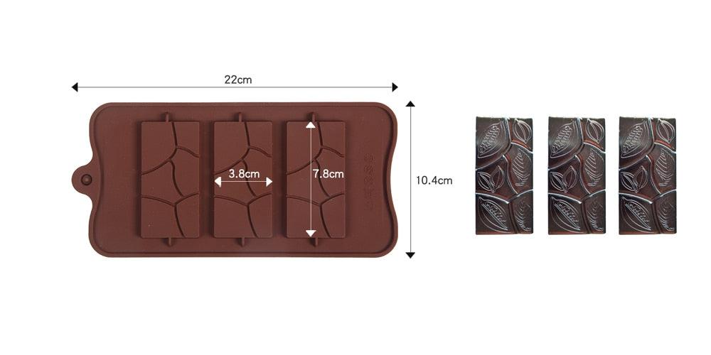 1PCS Silicone Mold 12 Cells Chocolate Mold Fondant Candy Bar Mould Cake Mode Decoration Kitchen Baking Accessories Silicone Break Apart Chocolate Molds Candy Protein Bar Silicone Mold