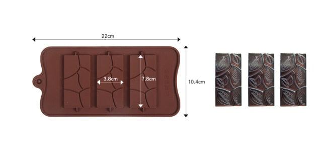 1PCS Silicone Mold 12 Cells Chocolate Mold Fondant Candy Bar Mould Cake Mode Decoration Kitchen Baking Accessories Silicone Break Apart Chocolate Molds Candy Protein Bar Silicone Mold