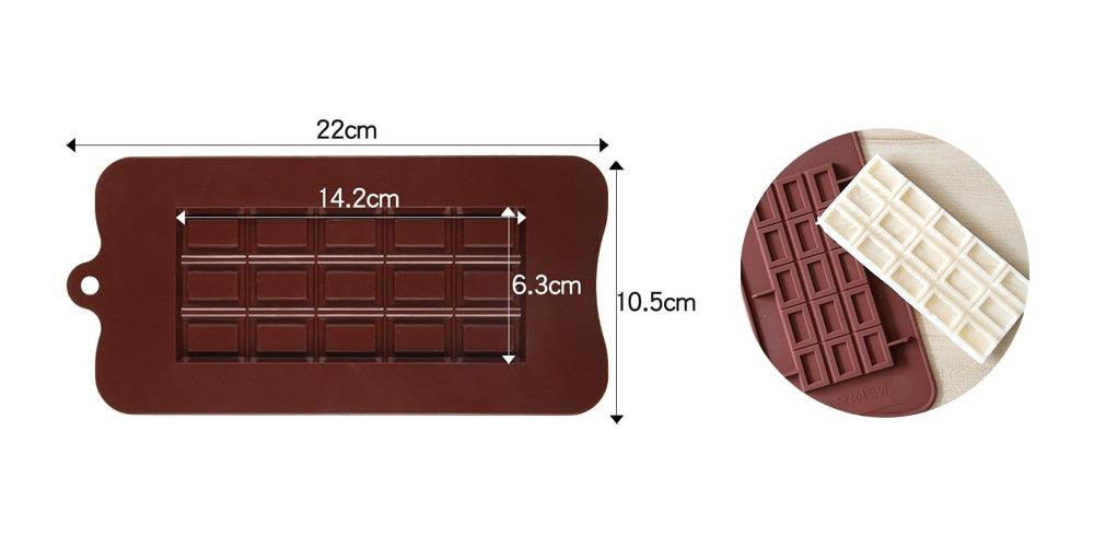 1PCS Silicone Mold 12 Cells Chocolate Mold Fondant Candy Bar Mould Cake Mode Decoration Kitchen Baking Accessories Silicone Break Apart Chocolate Molds Candy Protein Bar Silicone Mold