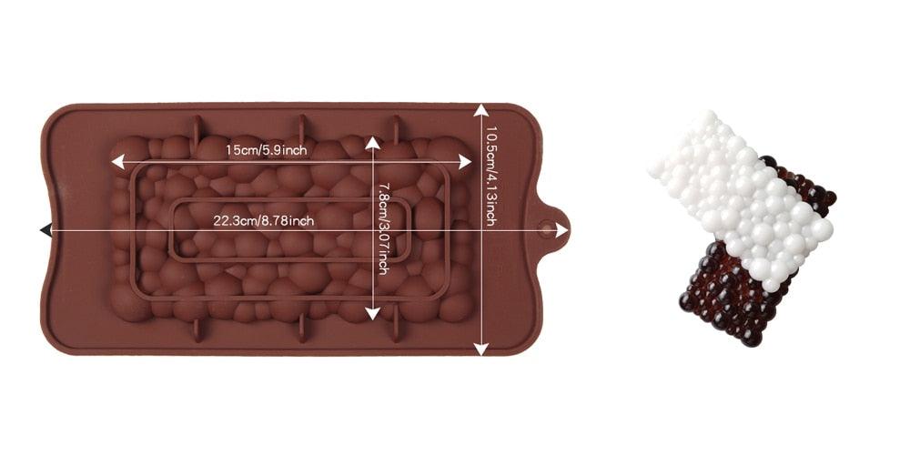 1PCS Silicone Mold 12 Cells Chocolate Mold Fondant Candy Bar Mould Cake Mode Decoration Kitchen Baking Accessories Silicone Break Apart Chocolate Molds Candy Protein Bar Silicone Mold