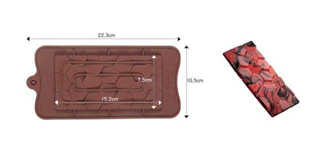 1PCS Silicone Mold 12 Cells Chocolate Mold Fondant Candy Bar Mould Cake Mode Decoration Kitchen Baking Accessories Silicone Break Apart Chocolate Molds Candy Protein Bar Silicone Mold