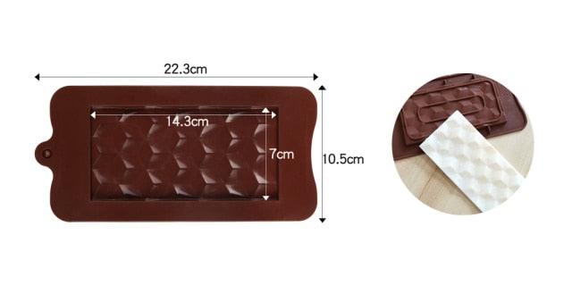 1PCS Silicone Mold 12 Cells Chocolate Mold Fondant Candy Bar Mould Cake Mode Decoration Kitchen Baking Accessories Silicone Break Apart Chocolate Molds Candy Protein Bar Silicone Mold