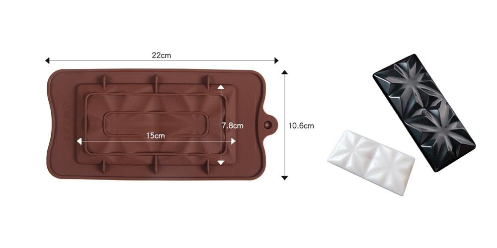 1PCS Silicone Mold 12 Cells Chocolate Mold Fondant Candy Bar Mould Cake Mode Decoration Kitchen Baking Accessories Silicone Break Apart Chocolate Molds Candy Protein Bar Silicone Mold