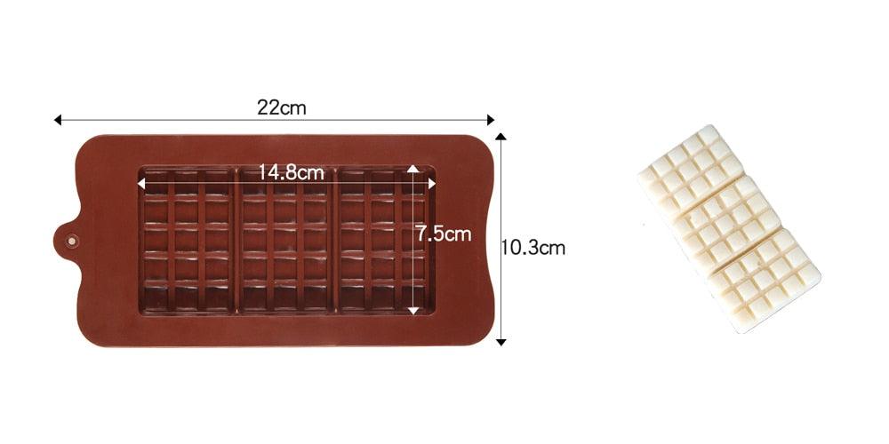 1PCS Silicone Mold 12 Cells Chocolate Mold Fondant Candy Bar Mould Cake Mode Decoration Kitchen Baking Accessories Silicone Break Apart Chocolate Molds Candy Protein Bar Silicone Mold