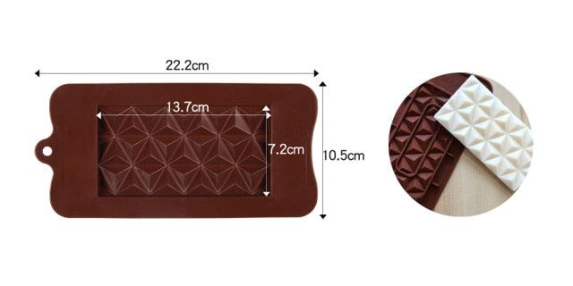 1PCS Silicone Mold 12 Cells Chocolate Mold Fondant Candy Bar Mould Cake Mode Decoration Kitchen Baking Accessories Silicone Break Apart Chocolate Molds Candy Protein Bar Silicone Mold